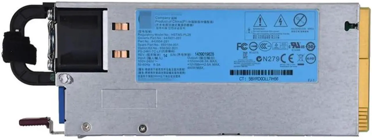 Alt view image 2 of 5 - for DL360P 380P DL380E 360E Gen8 460W Server Power 660184-001 656362-B21 Power Supply