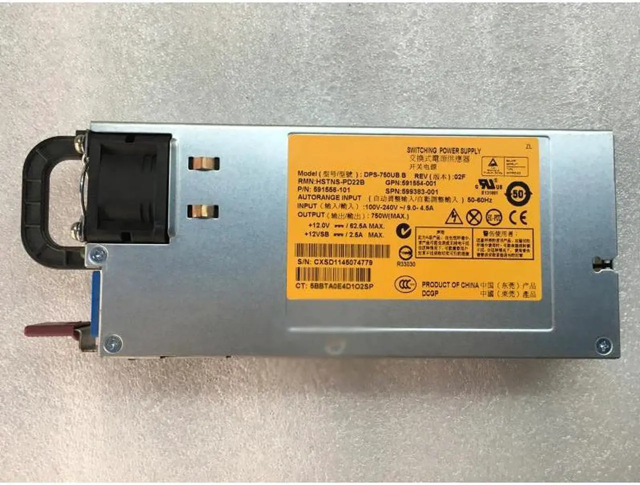 Main image of DL380 G6 G7 750w Server Power Supply 591556-101 599383-001 Power Supply Module