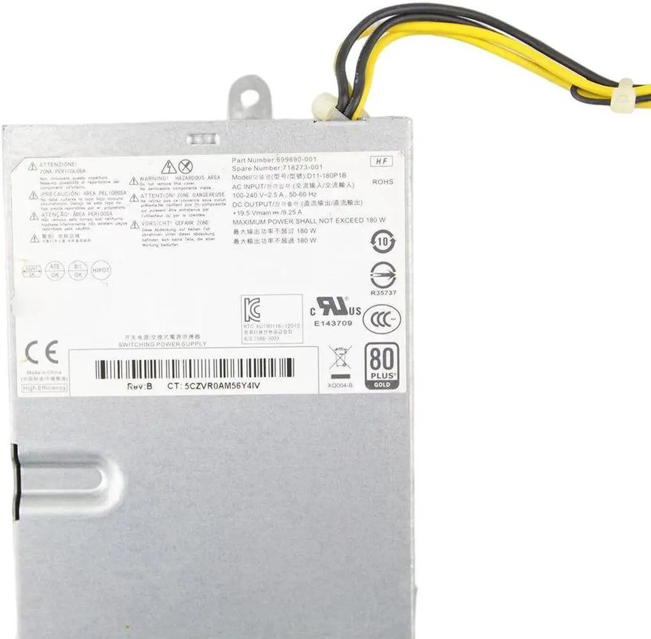 Alt view image 3 of 5 - For H-P ProOne 600 AIO Power Supply D11-180P1B 699890-001 718273-001 180W PSU