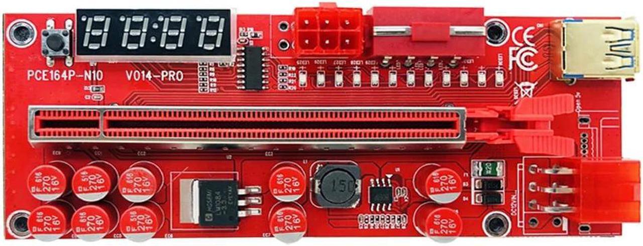 Alt view image 2 of 6 - PCIE Riser V014 Pro GPU Riser for Video Card Riser 014 PCI Express X1 to X16 Extender 6P Power USB3.0 Cable for BTC Miner Mining