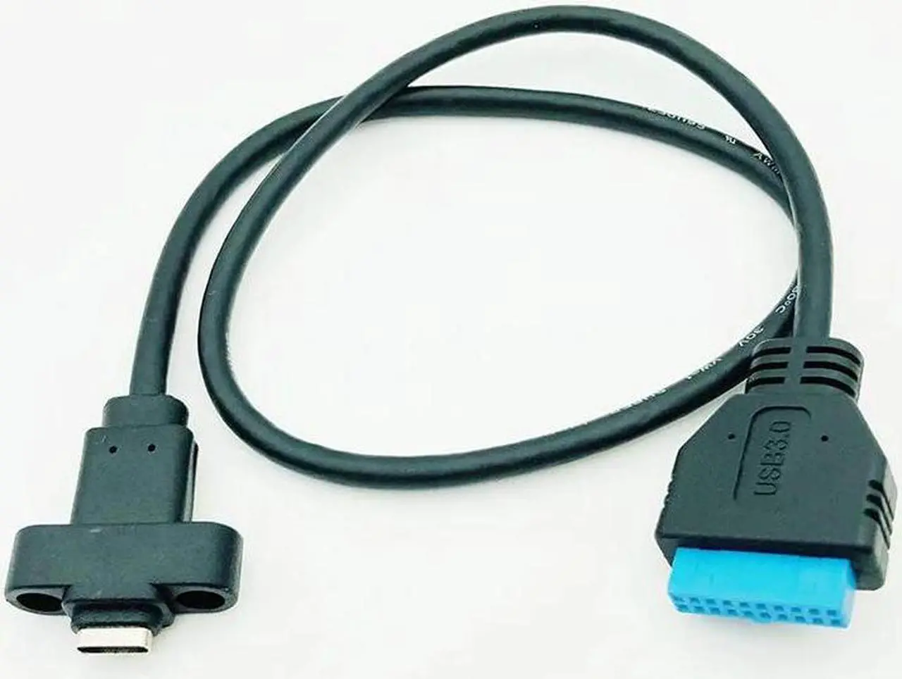 Alt view image 2 of 6 - Connectors USB3.0 20/19Pin to Type-C Single Port USB 3.1 Type C USB-C Female to USB 3.0 Motherboard 19pin Header Cable 50cm