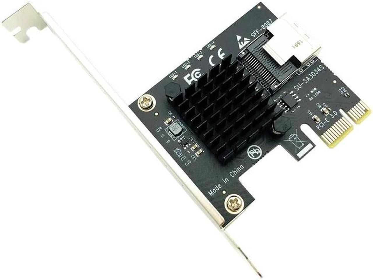 Alt view image 2 of 6 - Chi a Mining PCIe to Mini SAS 8087 4 Port SATA 3 6G SSD Adapter PCI-e PCI Express X1 Controller Expansion Card Riser Add On Card