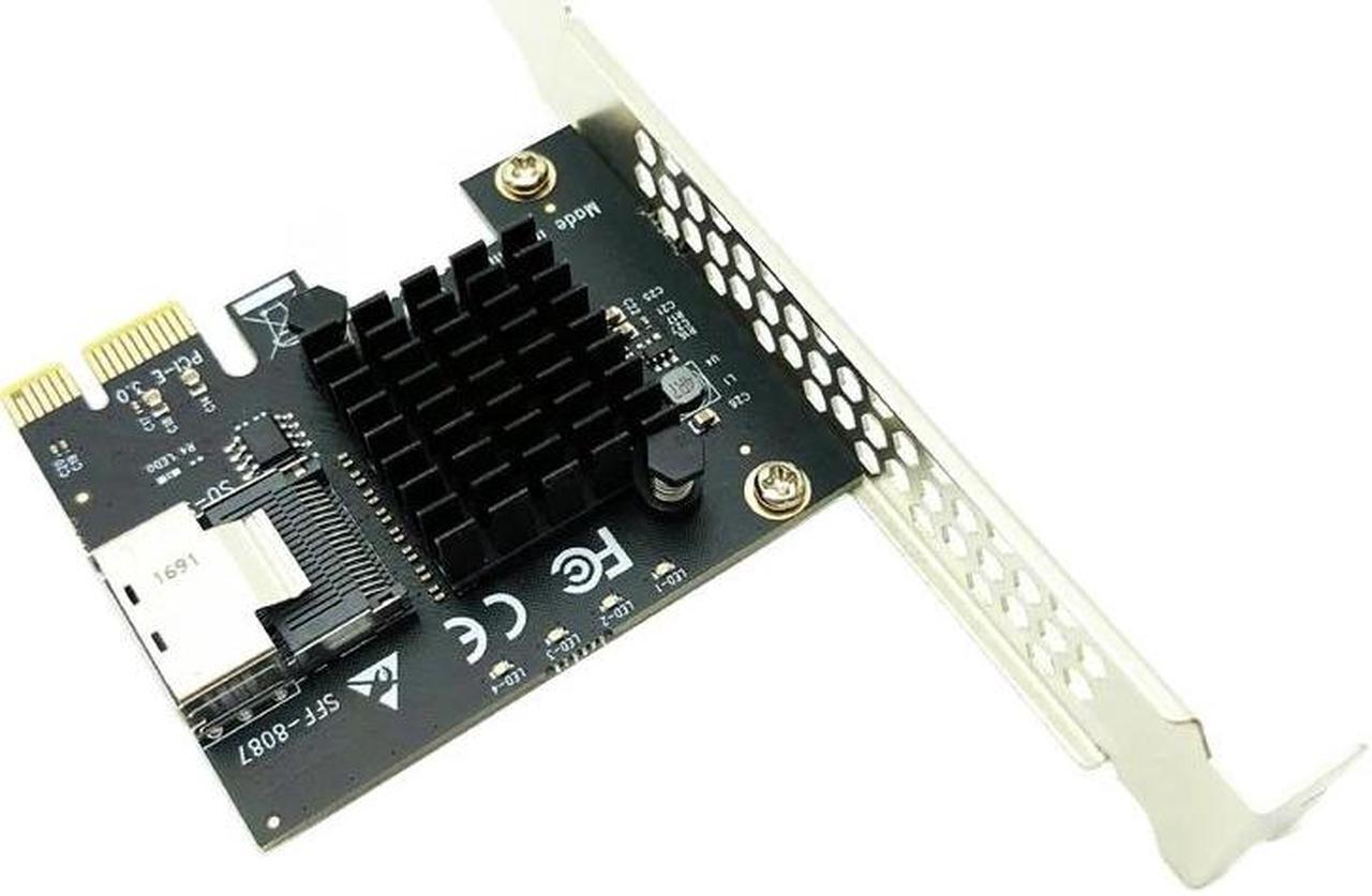 Alt view image 5 of 6 - Chi a Mining PCIe to Mini SAS 8087 4 Port SATA 3 6G SSD Adapter PCI-e PCI Express X1 Controller Expansion Card Riser Add On Card