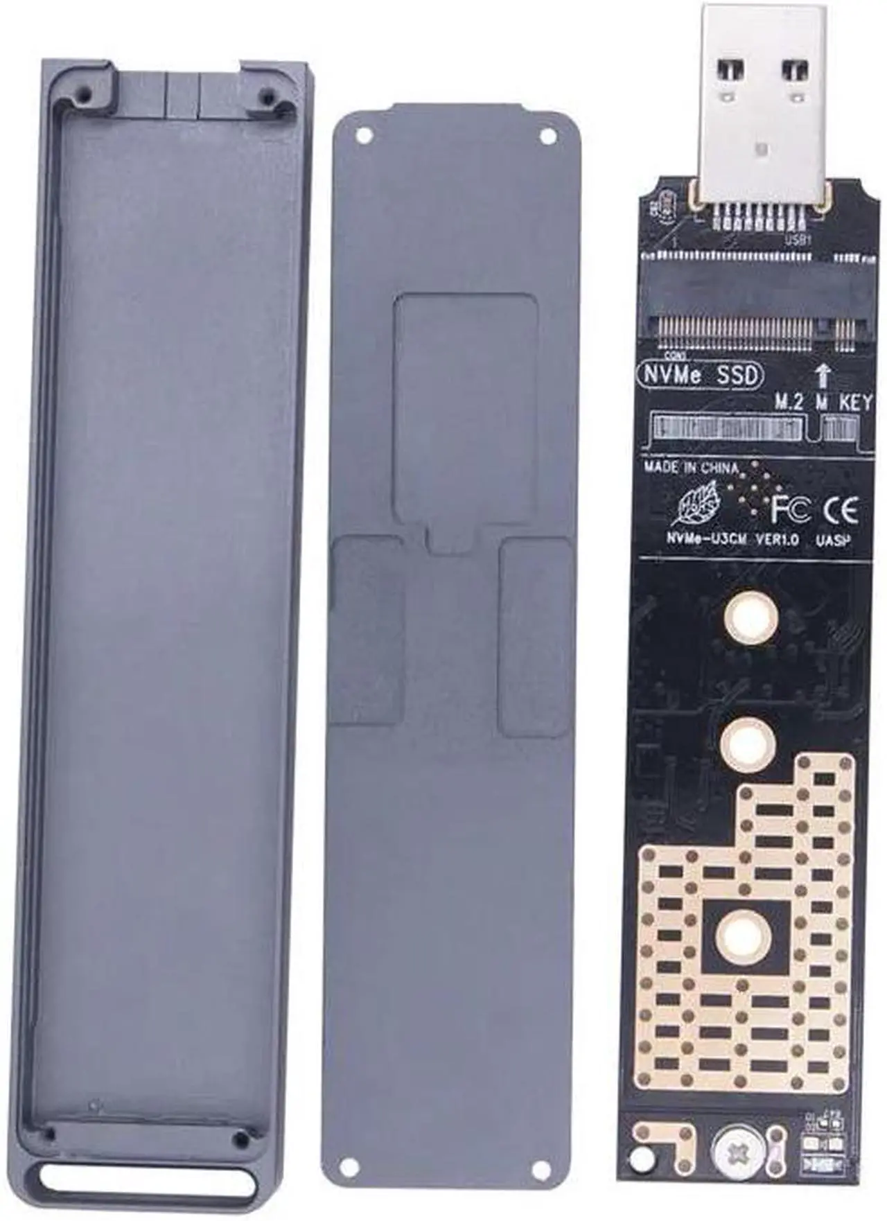 Alt view image 7 of 7 - M2 SSD Case NVME Enclosure M.2 to USB TYPE-A 3.1 SSD Adapter for NVME PCIE M Key NGFF SATA B Key SSD Disk Drive Box M.2 SSD Case(M-key NVMe - 10Gbps)