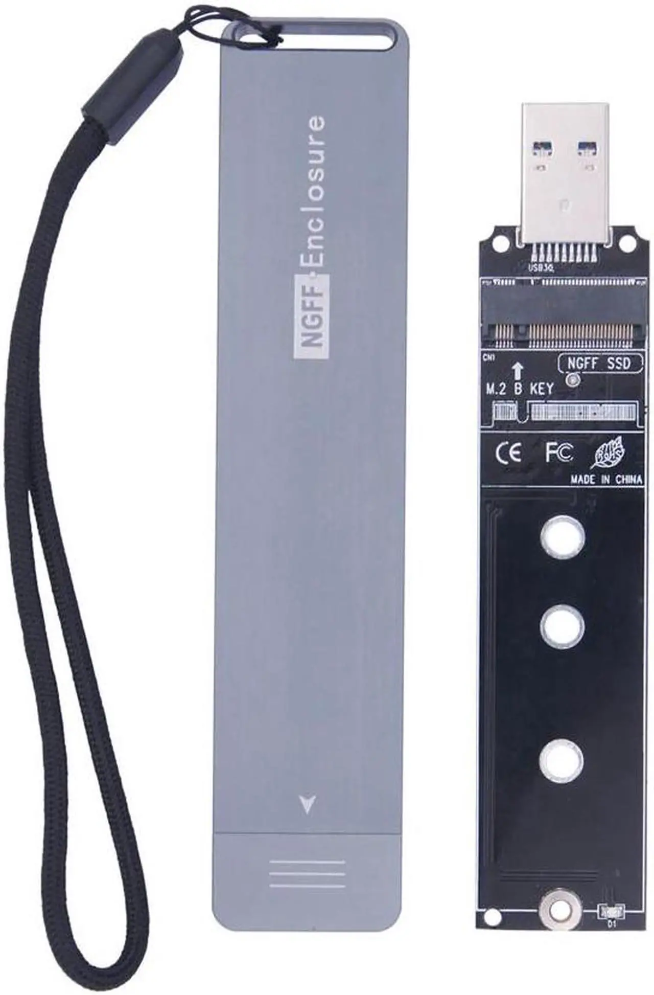 Alt view image 6 of 7 - M2 SSD Case NVME Enclosure M.2 to USB TYPE-A 3.1 SSD Adapter for NVME PCIE M Key NGFF SATA B Key SSD Disk Drive Box M.2 SSD Case(M-key NVMe - 10Gbps)