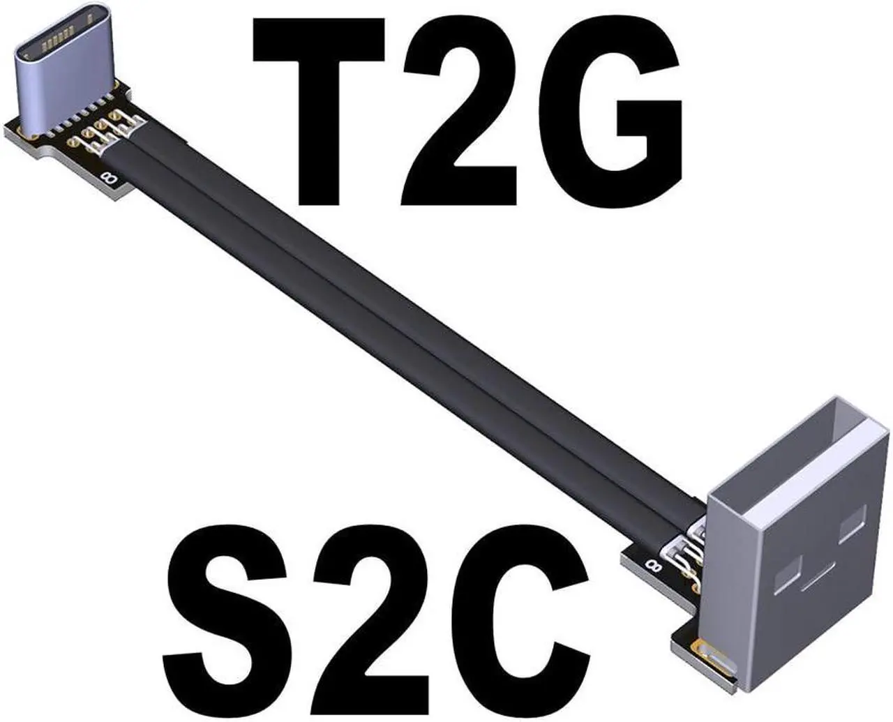 Main image of USB 2.0 Type A to Type C Flat Charging Data Cable 6A High Current USB-C Charger Extender Cord 0.48G/bps for PC TV USB Device(S2C-T2G)(25cm)