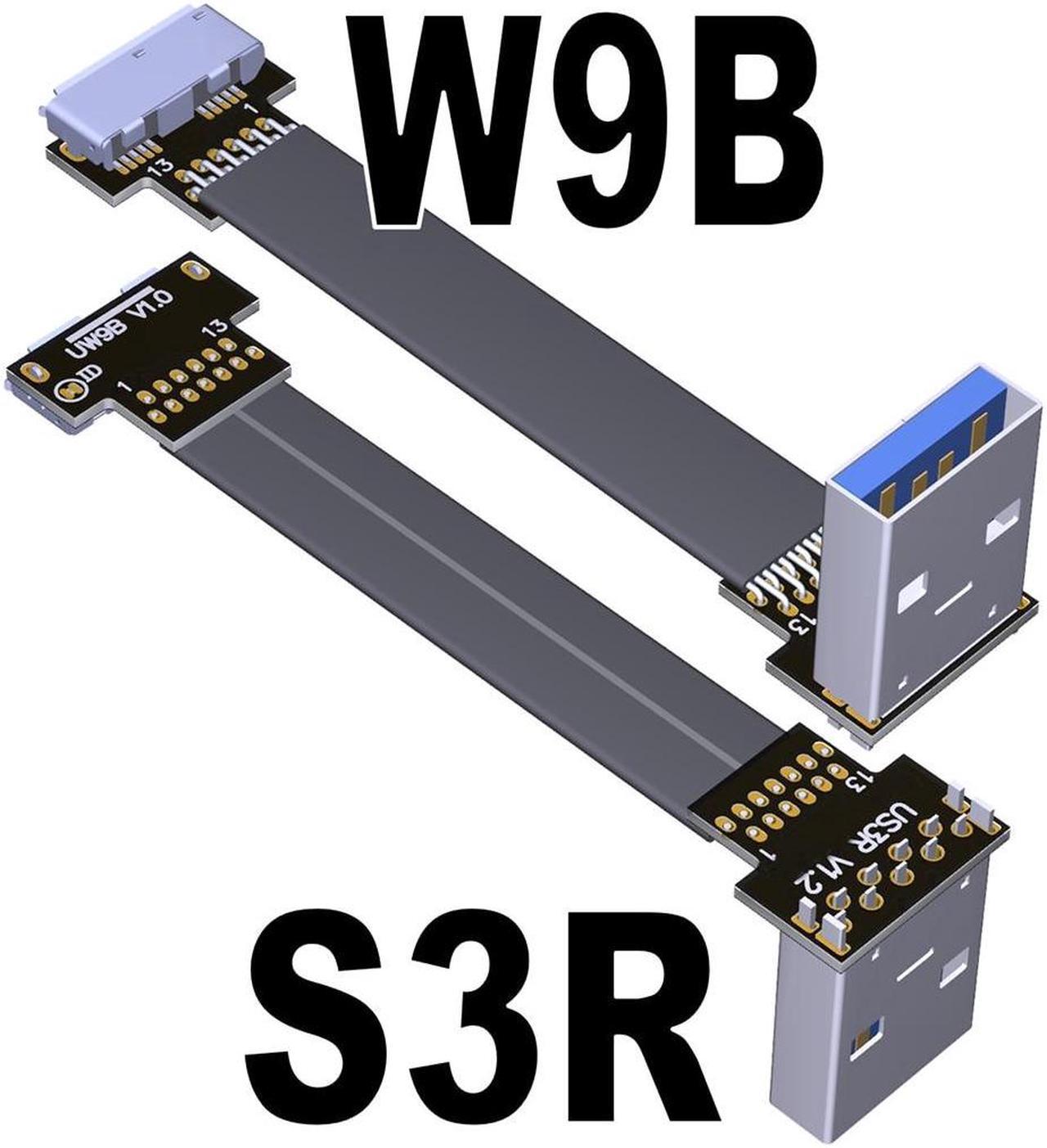 Main image of USB 3.0 Flat Ribbon Cable Male to Female Type A to Micro-B Adapter Connector USB Data Extender 13P Support OTG 20/30cm Extension(S3R-W9B)(20cm)