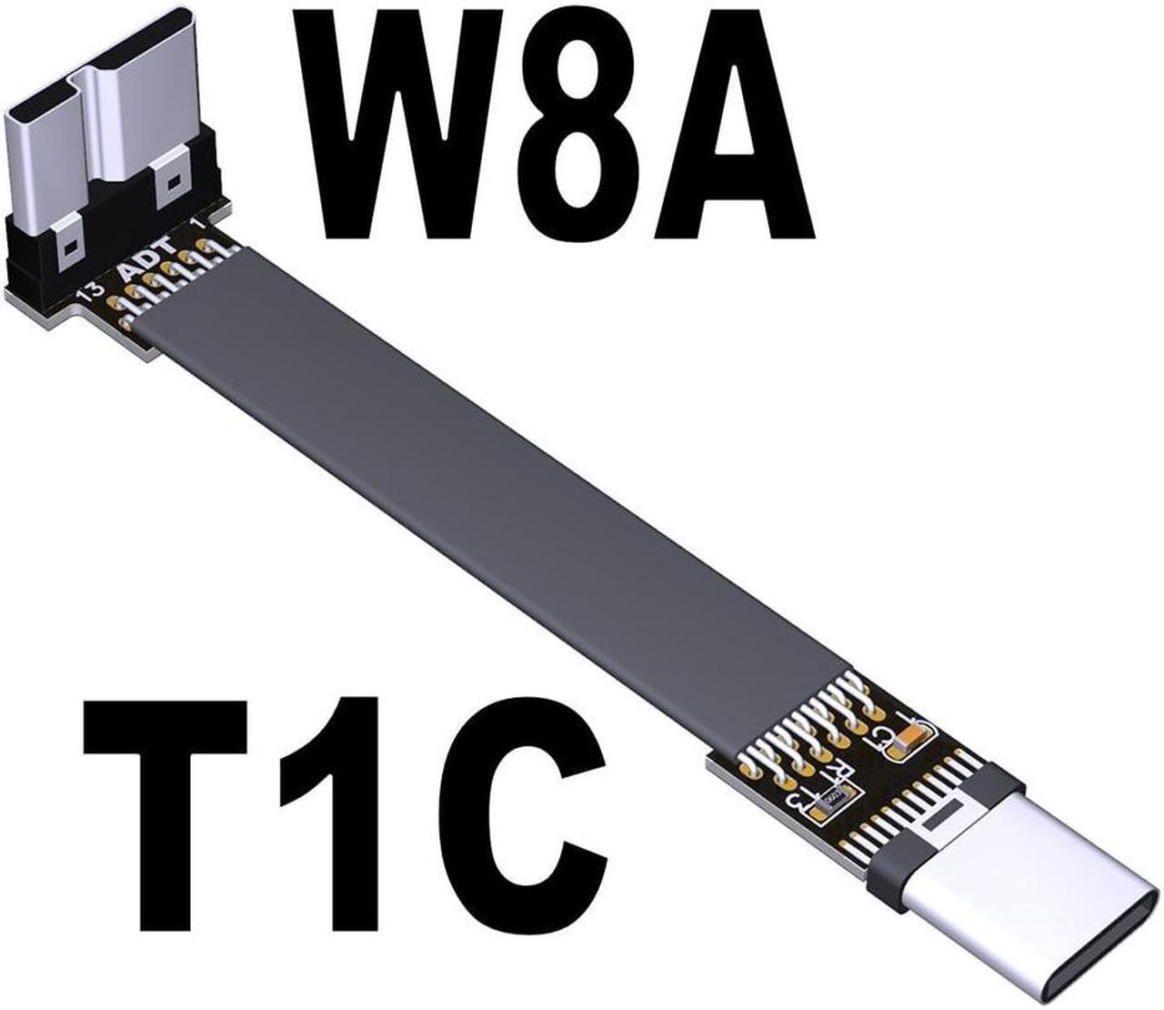 Main image of USB-C 3.0 Male to Male Adapter Cable Type-C to Micro-B Elbow Flat Data Extension Cable USB3.0 for Micro-USB HDD Enclosure 5G/bps(T1C-W8A)(15cm)