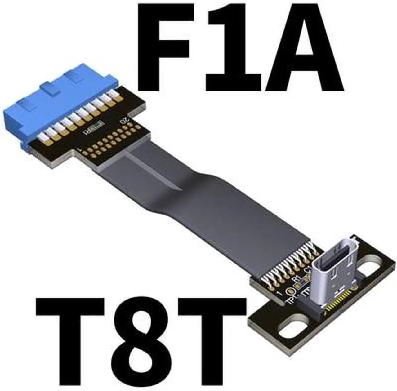 Main image of USB 3.0 Type-C to Internal 19P / 20P Extension Adapter Cable TypeC to Type-E Data Cable USB3.0 USB-C Connector with PCI Baffle(T8T-F1A)(25cm)