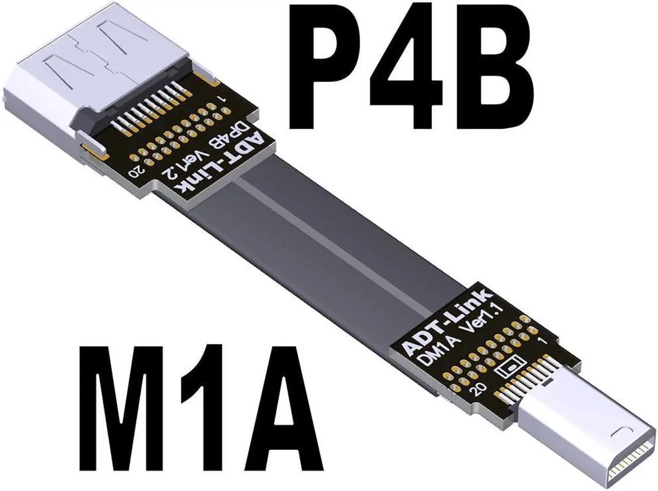 Main image of FPV Mini DisplayPort Extension Cable Mini-DP to DP 4K 60Hz 1.2V Adapter Display Port Ribbon Flat Thin Bendable Female Bracket(M1A-P4B)(15cm)