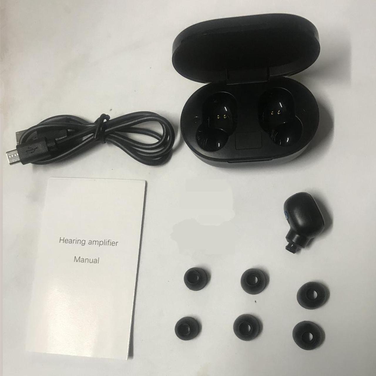 Alt view image 2 of 7 - Hearing Amplifier Aid Rechargeable Digital Personal Sound Amplifier Devices ITE for Seniors,Inner-Ear Hearing aid,black, Right ear+charging case