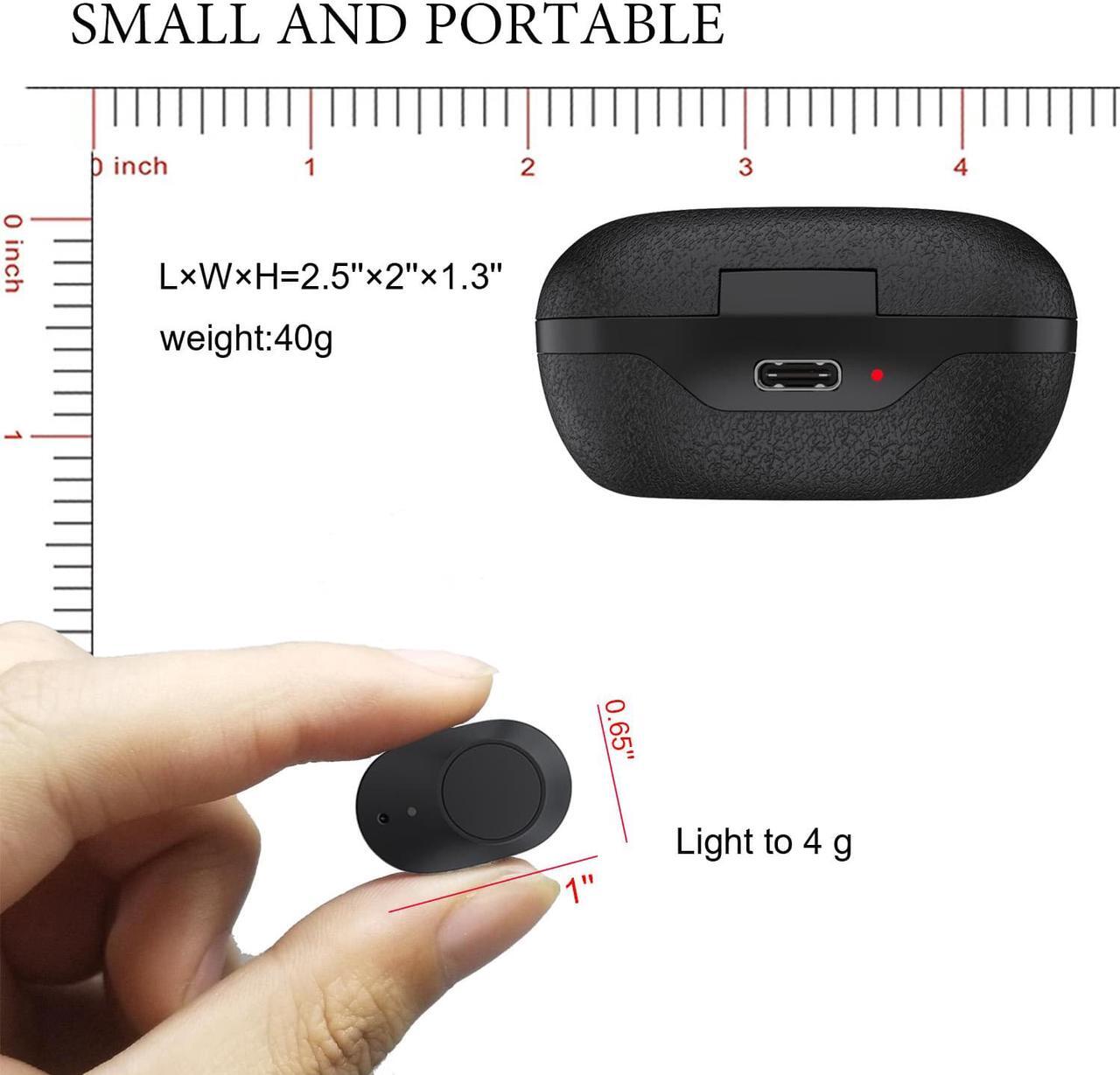 Alt view image 2 of 7 - Rechargeable hearing aid, compact mini hearing amplifier, easy to carry elderly sound amplifier, contains 4 hearing aid black