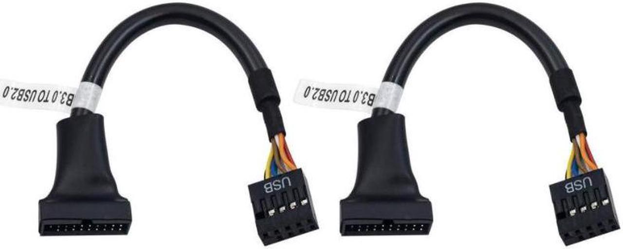 Main image of Duttek USB 3.0 Header to USB 2.0,USB 3.0 to USB 2.0 Motherboard Adapter Cable,19 Pin USB3.0 Male to 9 Pin USB2.0 Female Motherboard Cable Adapter Converter 6 inch/15cm (2-Pack)