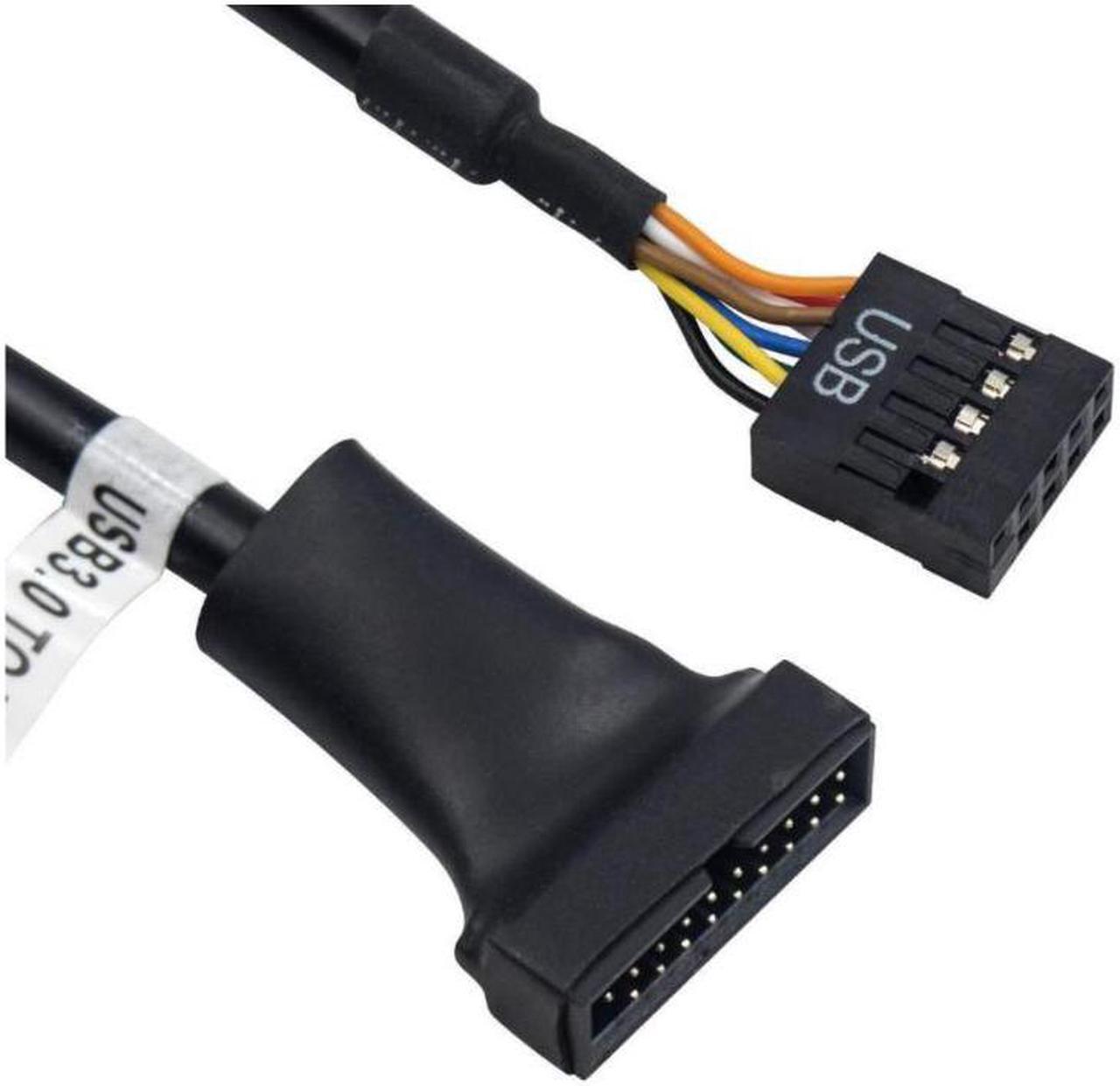 Alt view image 2 of 4 - Duttek USB 3.0 Header to USB 2.0,USB 3.0 to USB 2.0 Motherboard Adapter Cable,19 Pin USB3.0 Male to 9 Pin USB2.0 Female Motherboard Cable Adapter Converter 6 inch/15cm (2-Pack)