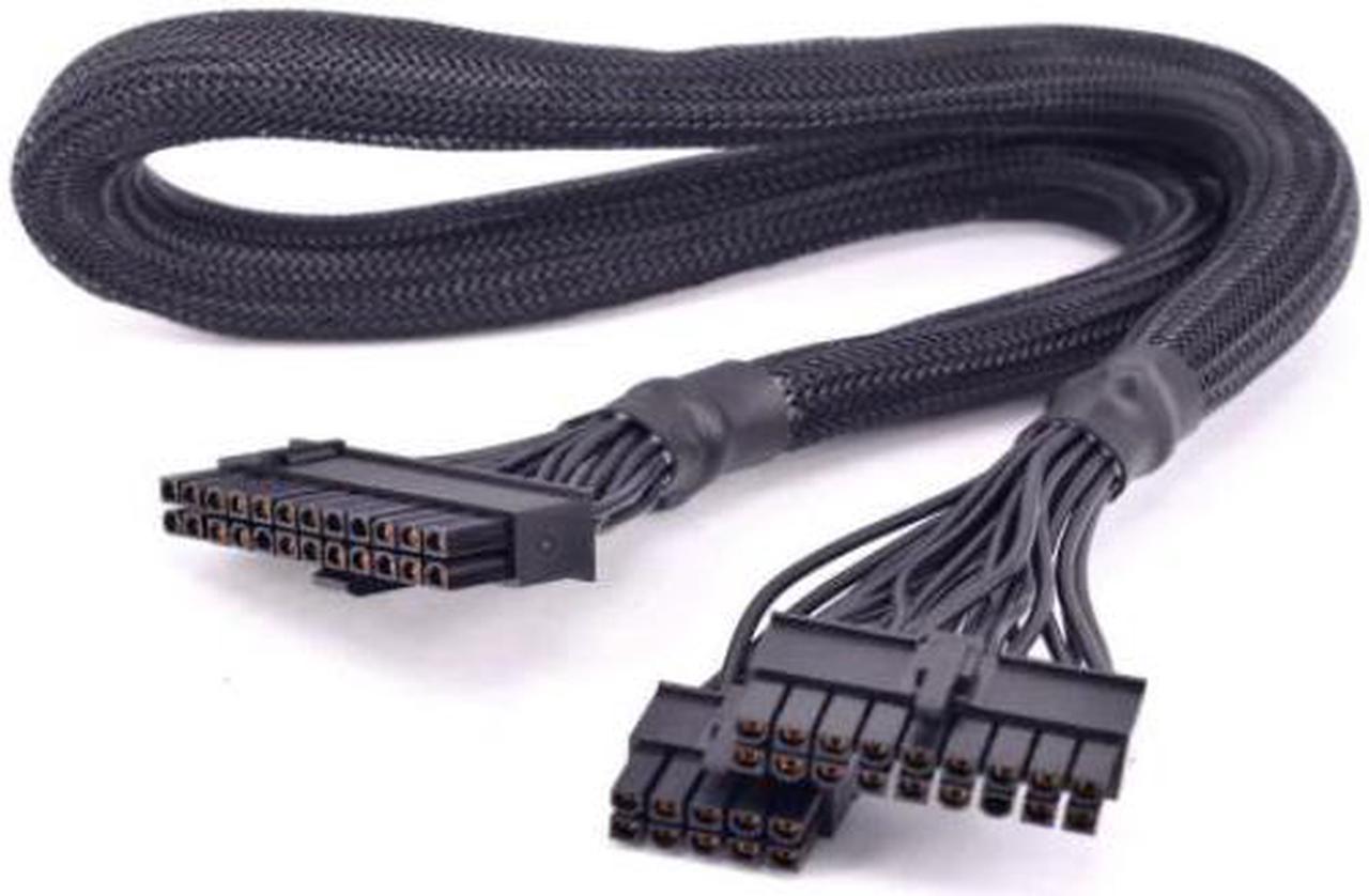 24Pin ATX Power Supply Cable 18+10Pin to 20+4 Pin Sleeved for Seasonic X-Series X-1250 X-1050 X-850 X-750 X-650 KM3 PSU Modular