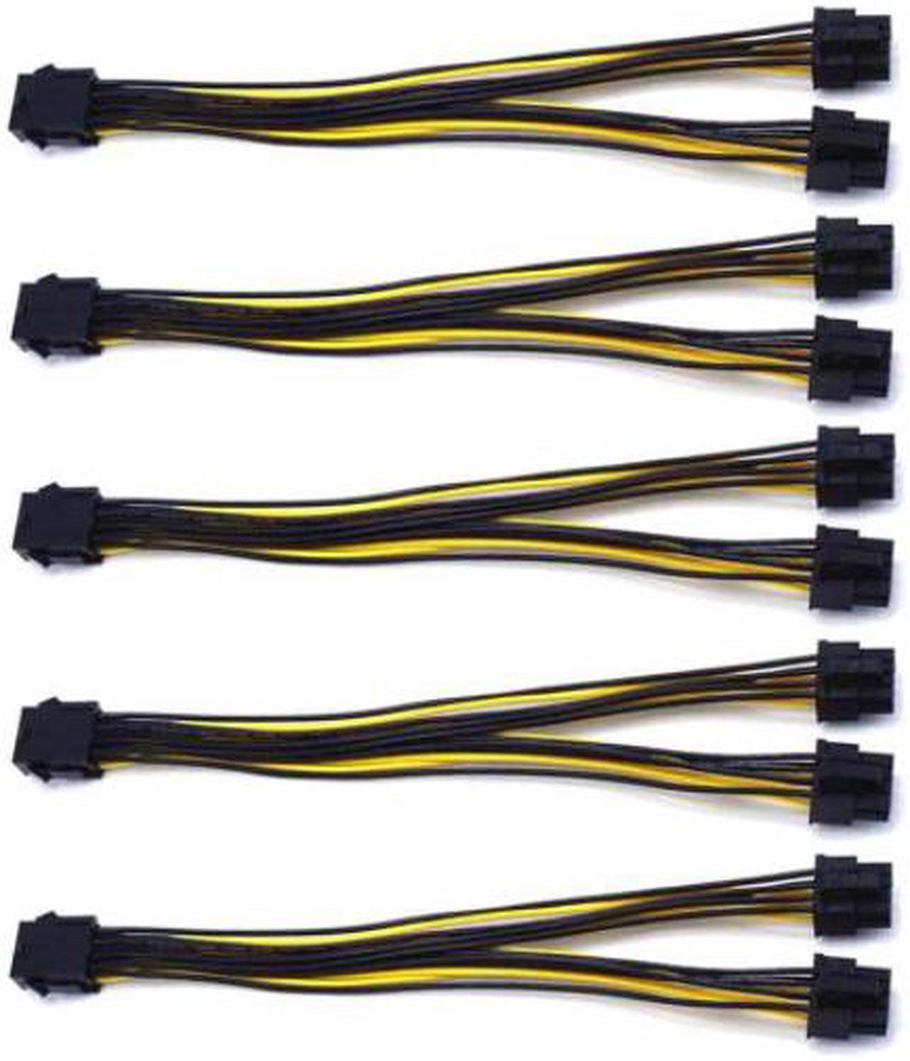 5-Pack PCI-E 8Pin to 2X 8 Pin (6+2) Power Splitter Cable for PCIE PCI Express Image Card Y - Splitter Extension Cable