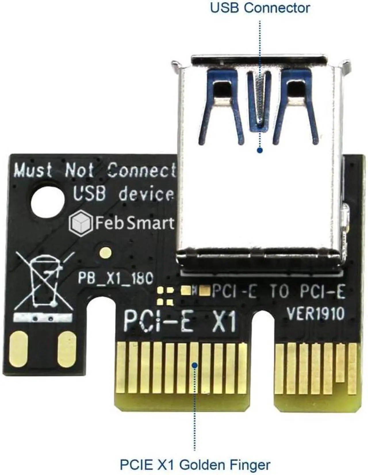 Alt view image 5 of 7 - PCIE Riser Cable VER006C,GPU Risers for Mining Rigs,GPU Extension Cable,GPU Crypto Currency Mining Cable with 6Pin-SATA Power Cable and 23.6in Extension Cable,Extend PCIE X1 to PCIE X16