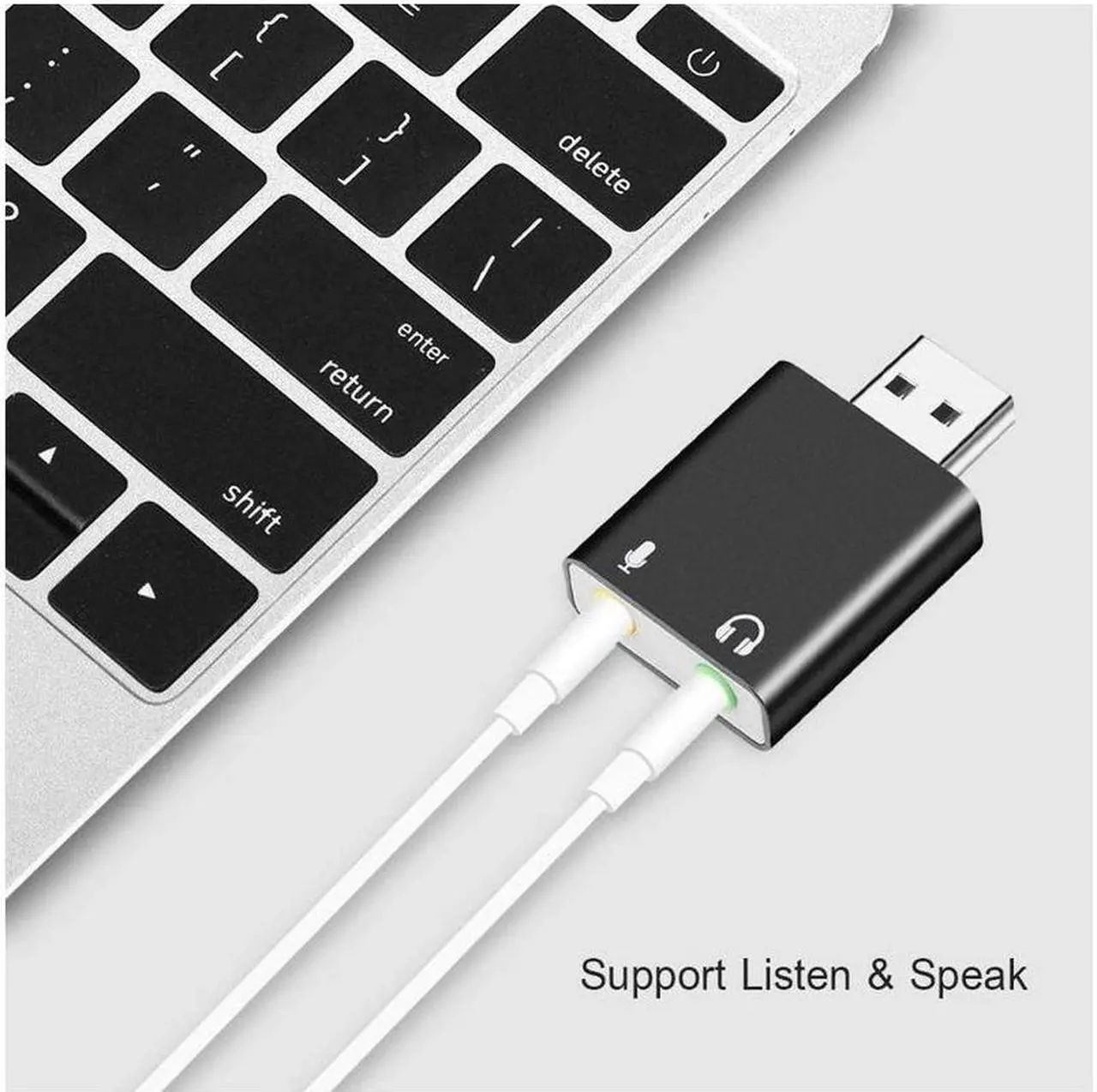 Alt view image 4 of 6 - External USB Audio Sound Card USB To Jack 3.5mm Converter Headphone Adapter Mic Sound Card Headsets Virtual 7.1 Ch Microphone