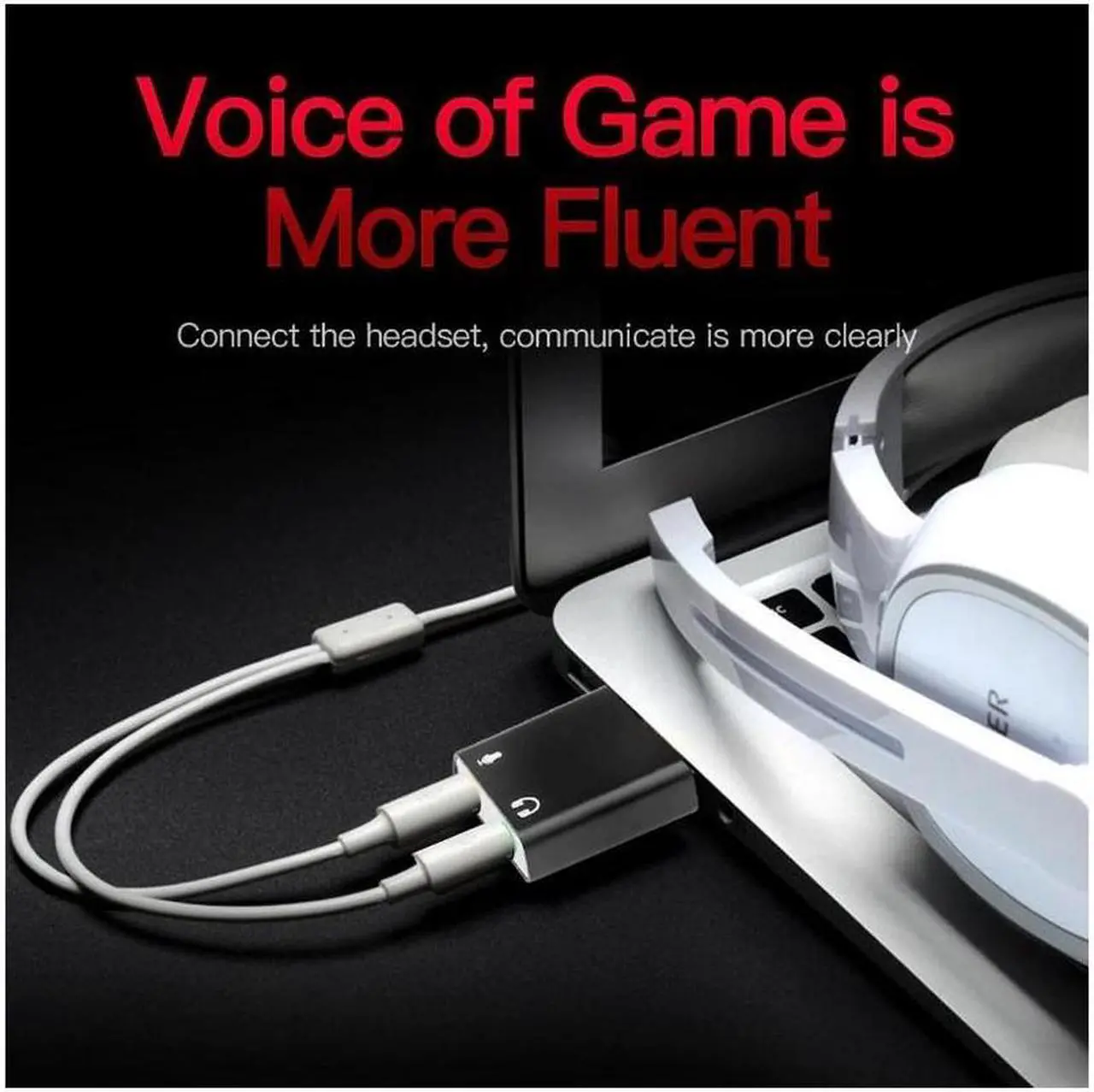 Alt view image 6 of 6 - External USB Audio Sound Card USB To Jack 3.5mm Converter Headphone Adapter Mic Sound Card Headsets Virtual 7.1 Ch Microphone