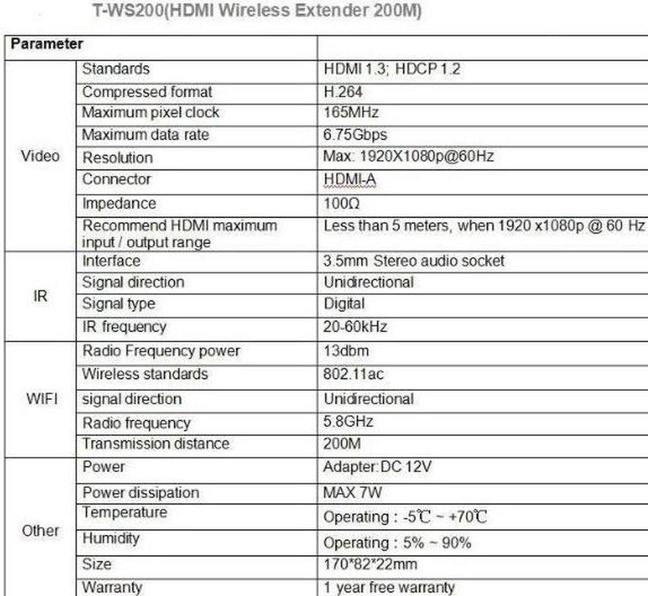 Alt view image 3 of 6 - (1 SENDER and 4 RECEIVERS kit) Up to 656Ft Wireless 1080P 60Hz Video Extender with Local Pass-through HDMI Loop-out Transmitter Receiver kit 200m with IR remote
