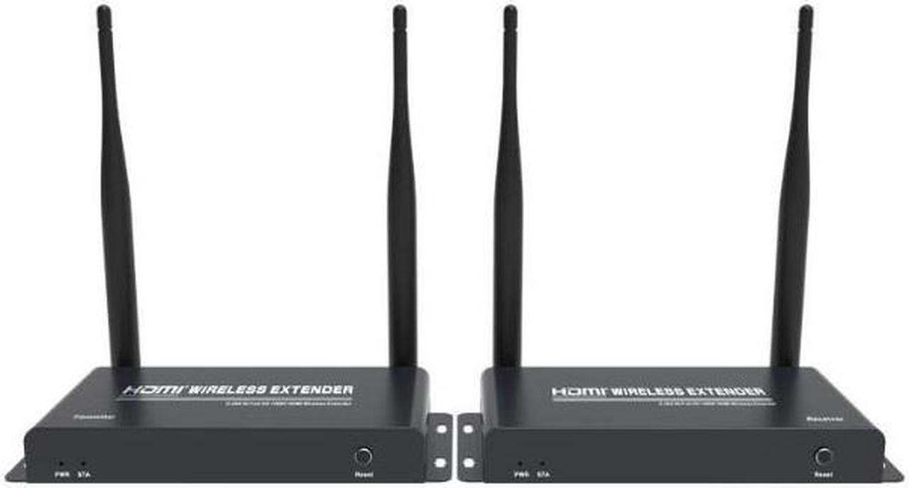 Alt view image 5 of 6 - (1 SENDER and 4 RECEIVERS kit) Up to 656Ft Wireless 1080P 60Hz Video Extender with Local Pass-through HDMI Loop-out Transmitter Receiver kit 200m with IR remote