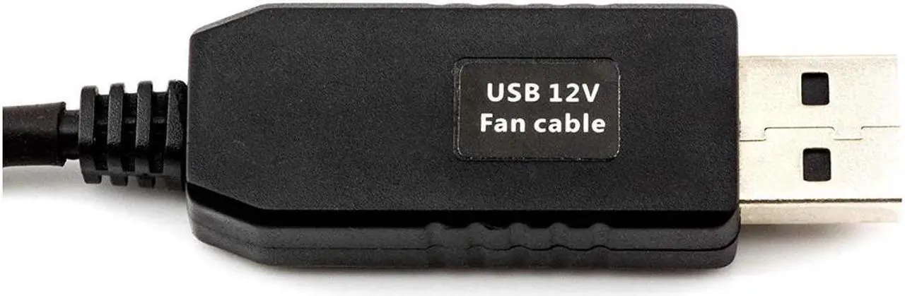 Alt view image 2 of 5 - CRJ Full Speed 12V Voltage Step-Up USB to Dual 3-Pin and 4-Pin PC Fan Sleeved Power Adapter Cable
