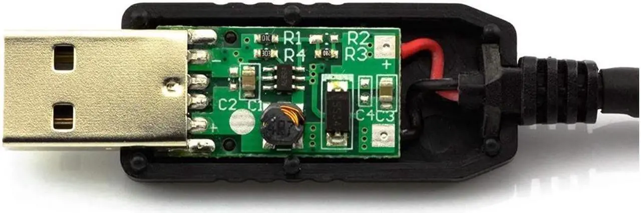 Alt view image 3 of 5 - CRJ Full Speed 12V Voltage Step-Up USB to Dual 3-Pin and 4-Pin PC Fan Sleeved Power Adapter Cable