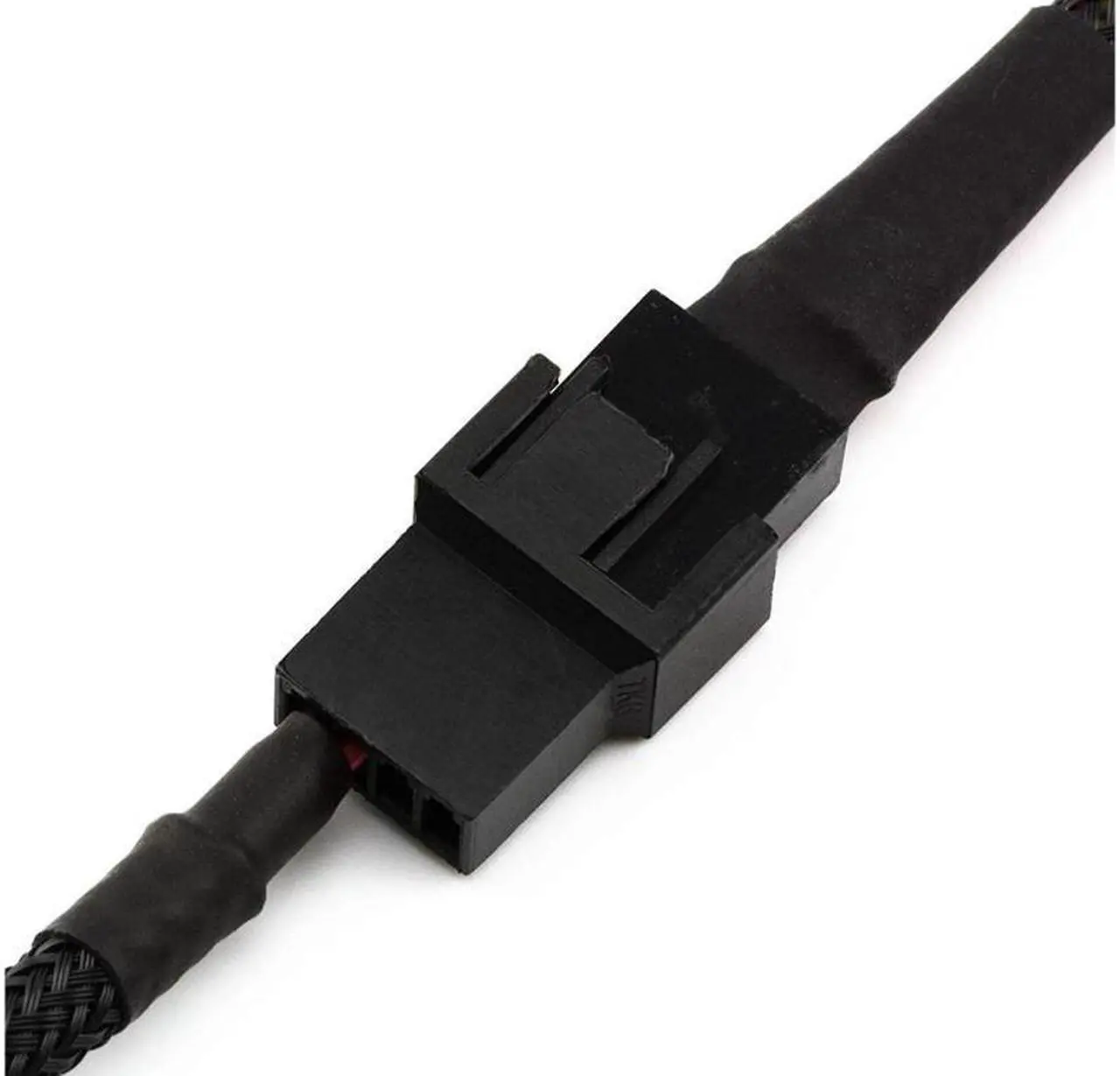 Alt view image 5 of 5 - CRJ Full Speed 12V Voltage Step-Up USB to Dual 3-Pin and 4-Pin PC Fan Sleeved Power Adapter Cable