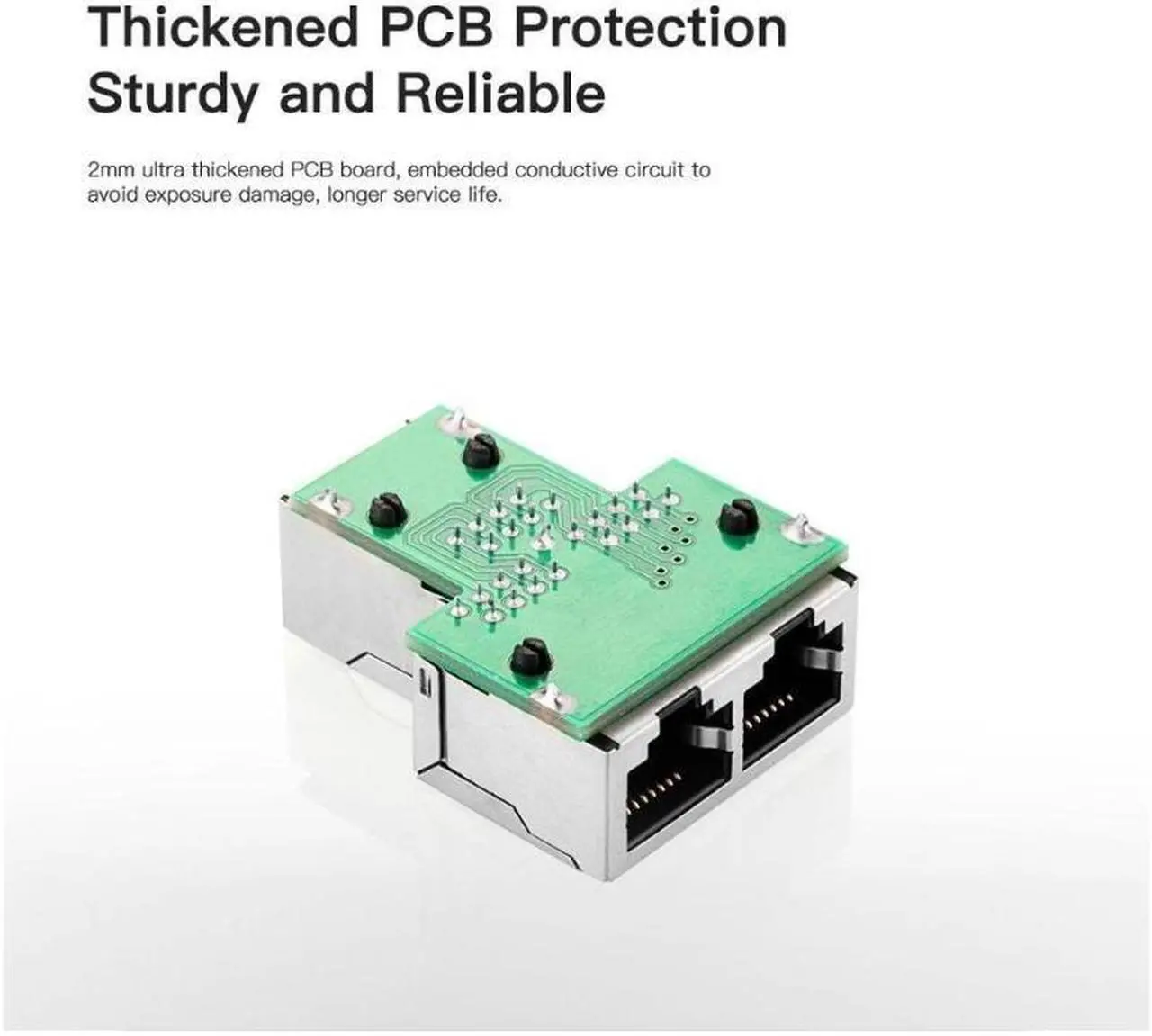 Alt view image 4 of 4 - RJ45 Splitter Adapter Connector 1 to 2 Female Ports Ethernet Cables Socket Splitter Hub PC Laptop Router Contact Modular Plug