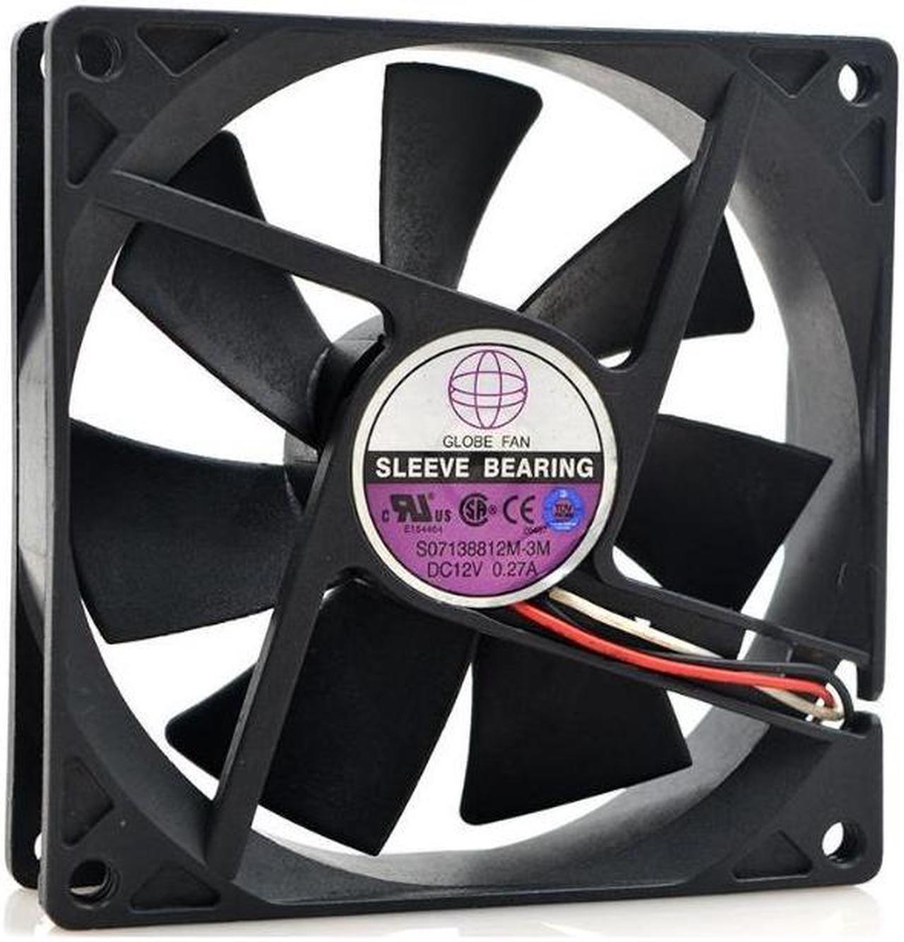 Alt view image 2 of 3 - Globe Fan S07138812M-3M DC12V 0.27A Sleeve Bearing 3-pin Fan TESTED 9CM 9025 case cooling fan 90x90x25mm