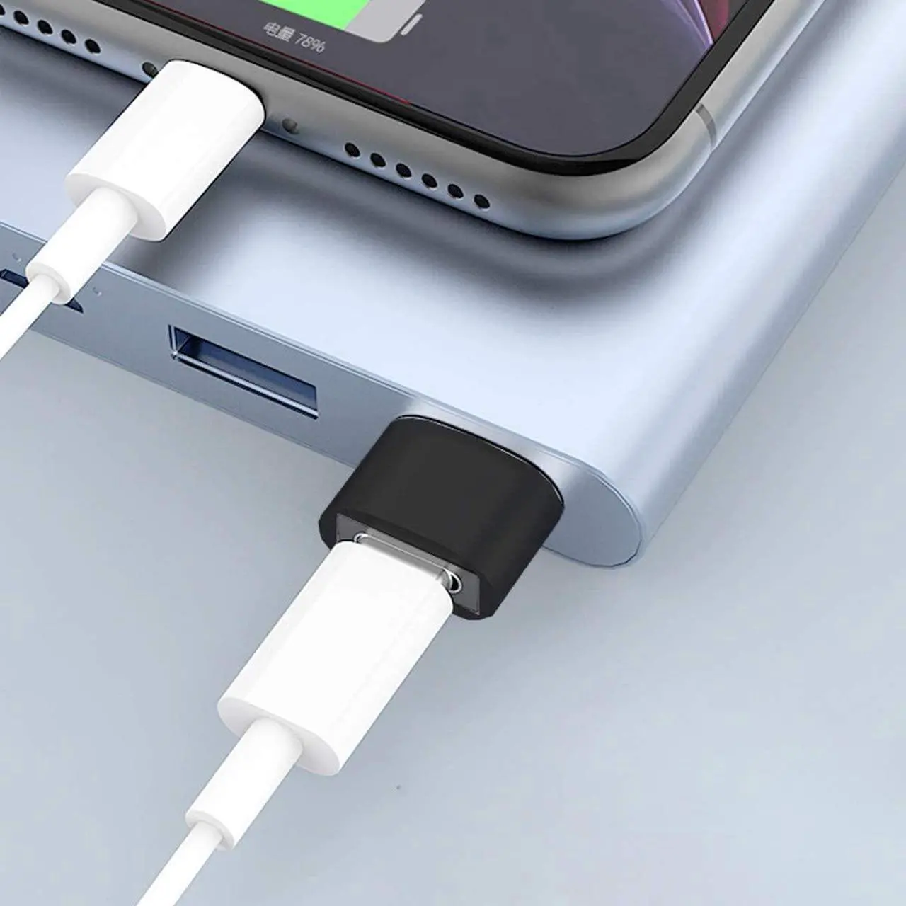 Alt view image 5 of 5 - USB C to USB Adapter 5pcs/lot USB C Female to USB Male Adapter USB Type C to USB A Cable Connector Black