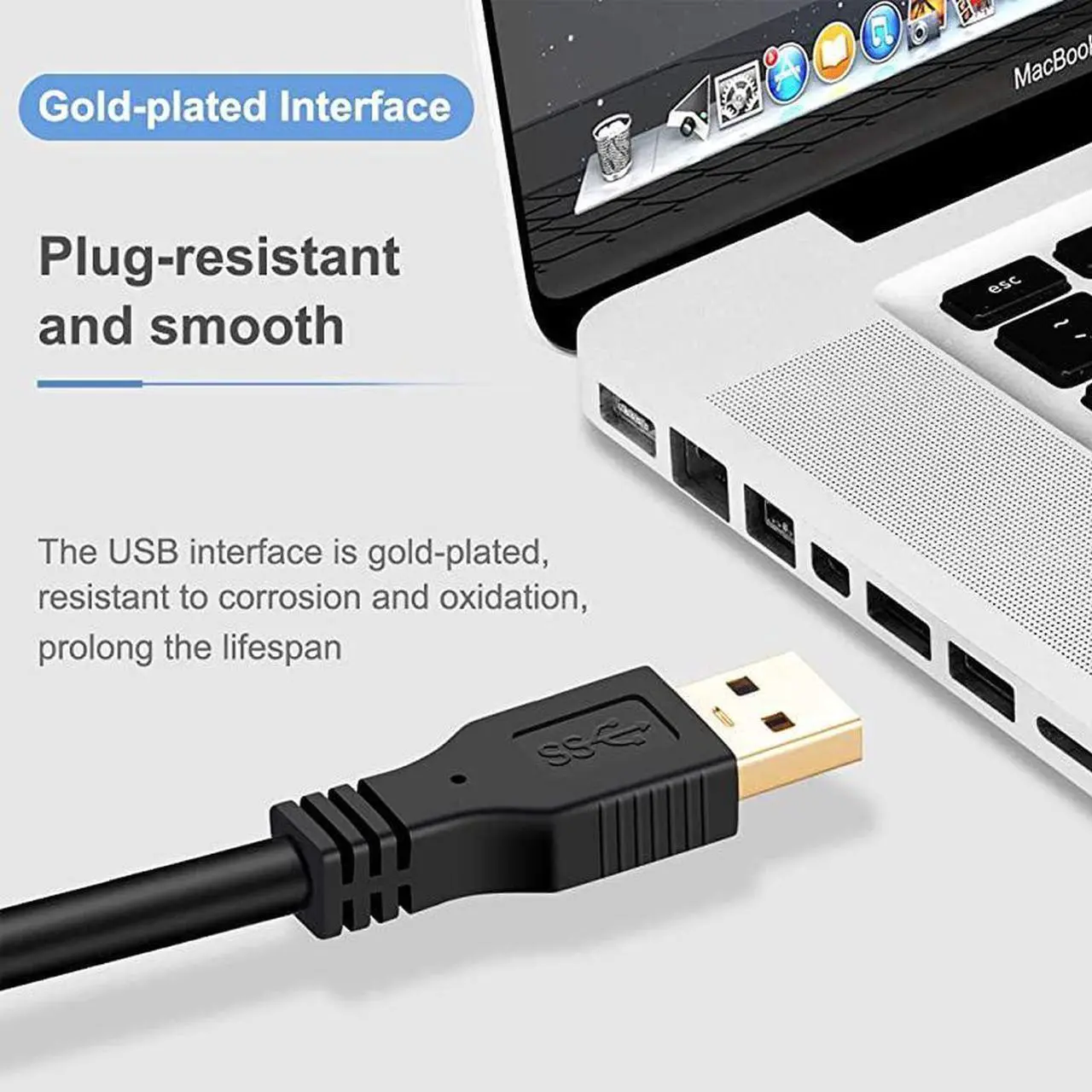 Alt view image 2 of 7 - USB 30 Extension Cable 12 ft USB Extension Cable USB 30 Extender Cord Type A Male to Female Data Transfer Lead for Hard DrivePrinterKeyboardCameraUSB Flash DriveCard Reader