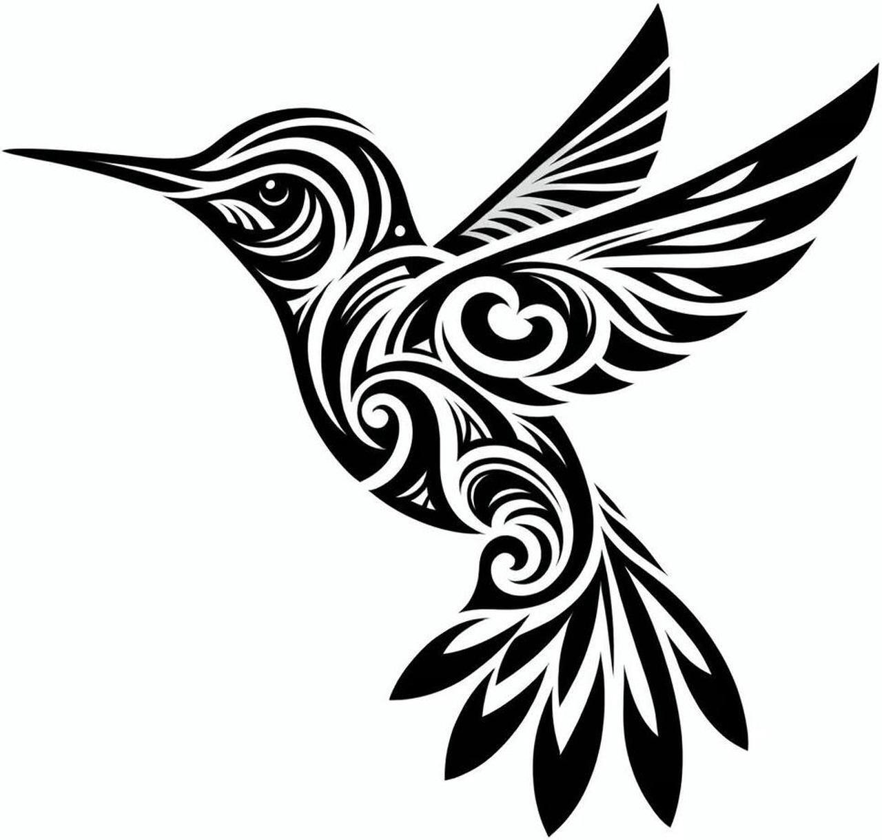 Main image of Hummingbird Temporary Tattoos Unique Tattoo Hands Party Favors For Kids Fake Face Tattoos 6 Pcs3.7 x 3.7 inches