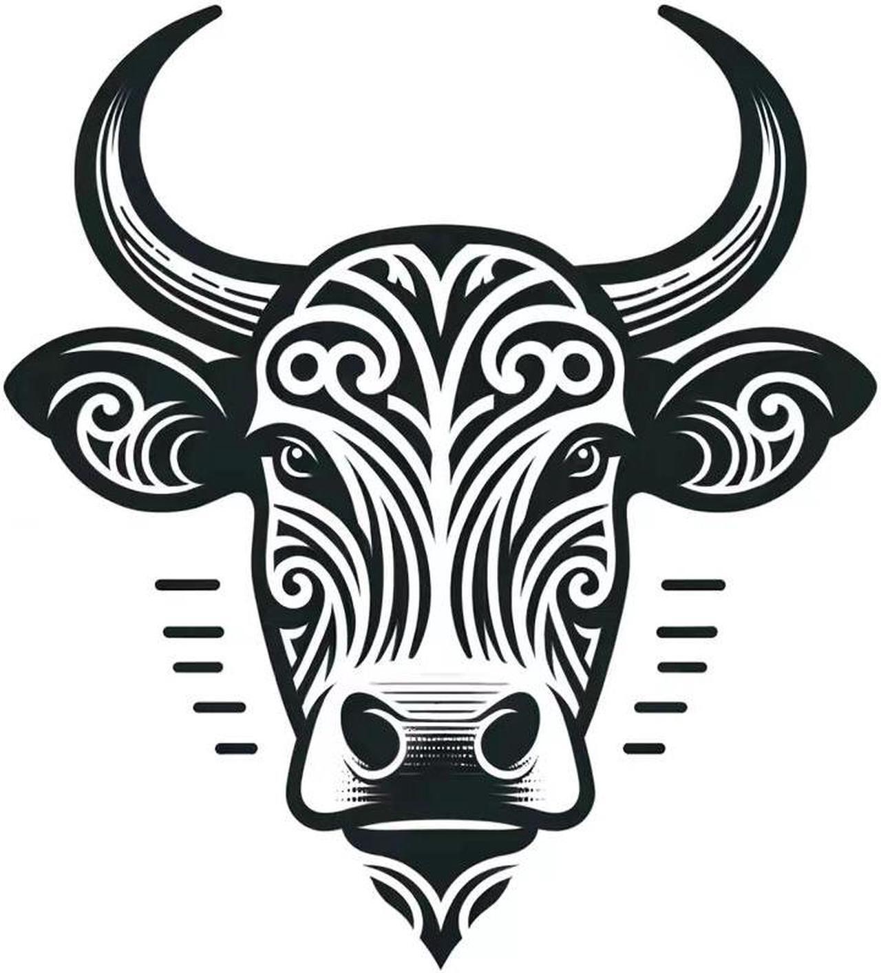 Main image of Maori Cow Temporary Tattoos Unique Tattoo Hands Party Favors For Kids Fake Face Tattoos 6 Pcs3.7 x 3.7 inches
