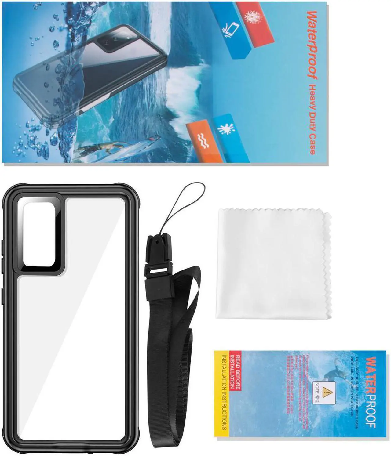 Alt view image 7 of 7 - SZYG for Samsung Galaxy S20 FE 5G Case Waterproof, Built in Screen Protector 360° Full Body Heavy Duty Protective Shockproof IP68 Underwater Case for Samsung Galaxy S20 FE 5G 6.5 inch.