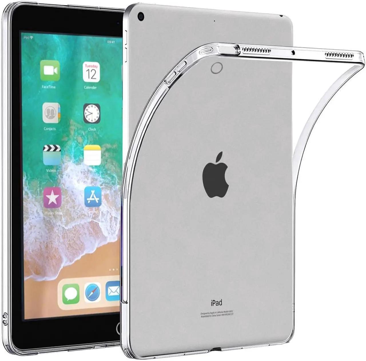 Main image of SZYG Clear Case for iPad 5th/6th Generation 9.7 inch 2017/2018 Shockproof Bumper Ultra Slim Transparent Soft TPU Back Cover for Apple iPad 9.7 Inch (iPad 5, iPad 6).