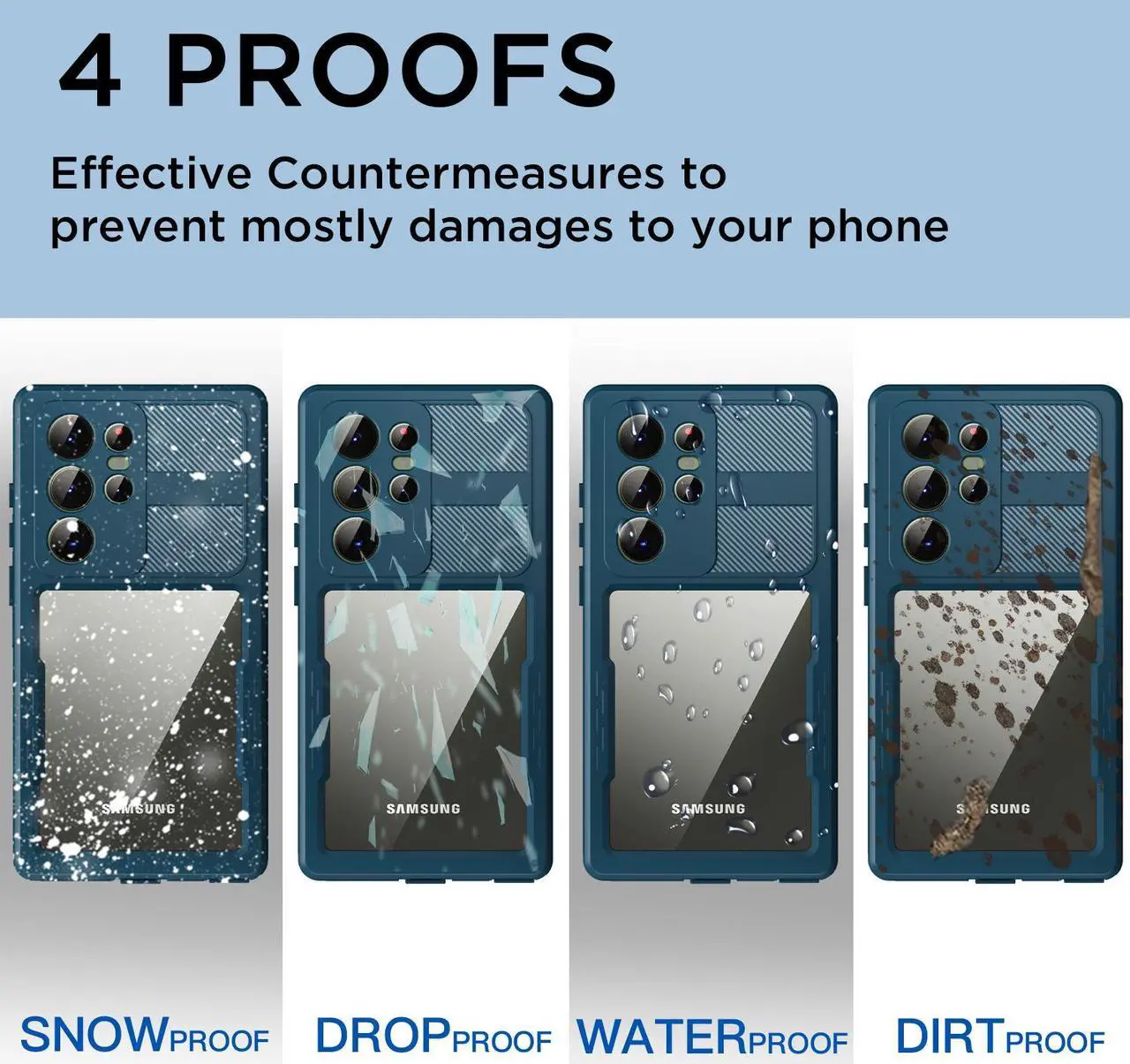 Alt view image 7 of 7 - SZYG for Samsung Galaxy S23 Ultra Case Waterproof, Built-in Screen Protector Full Body Protection [IP68 Underwater] Dustproof Heavy Duty Shockproof Rugged Case for Galaxy S23 Ultra 5G 6.8'' 2023.