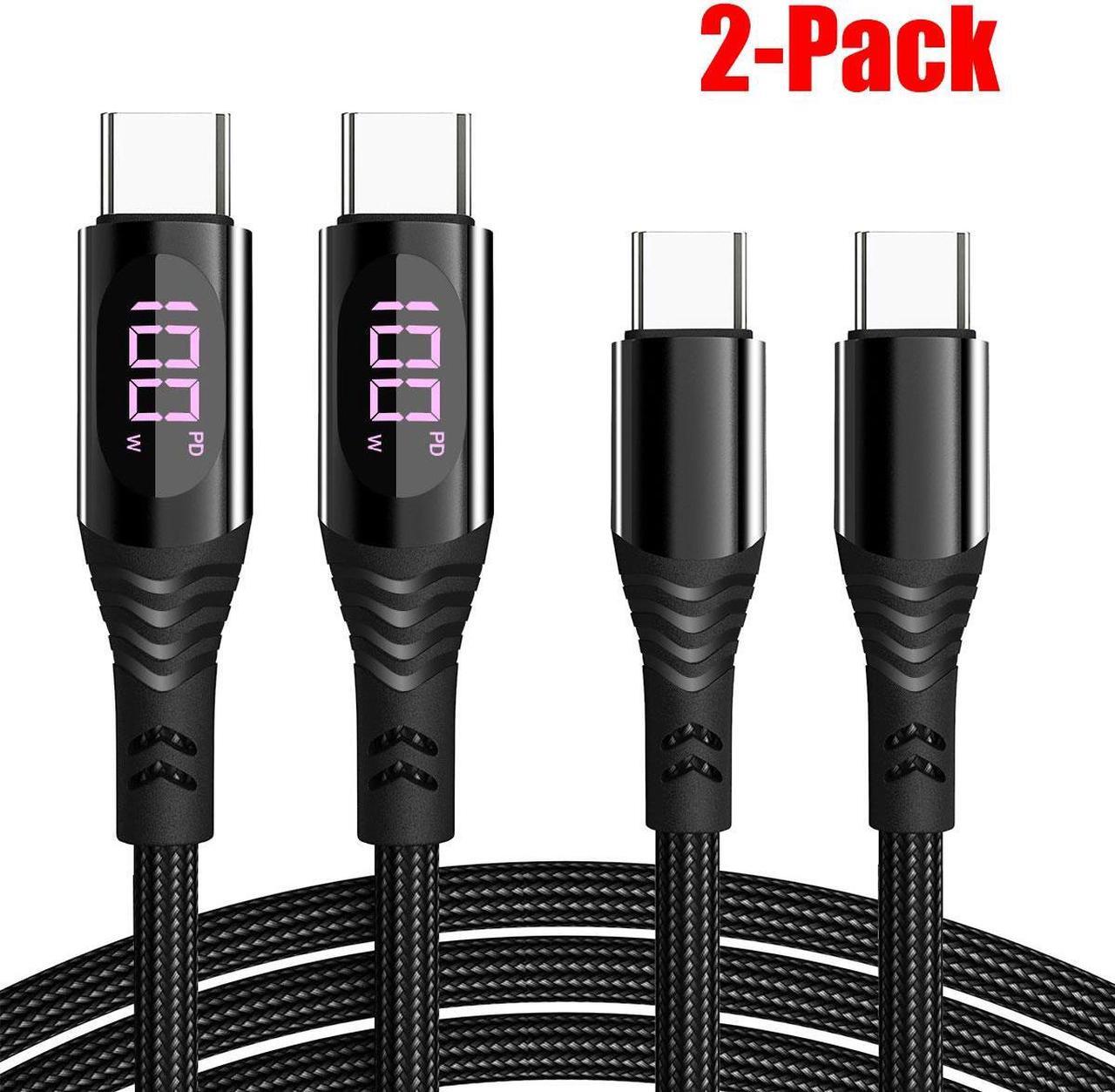 Main image of USB C Charger Cable 2 Pack 4ft USB C to USB C Cable PD 100W Fast Charging Cable with LED Display Type C to Type C Charger for iPhone 15/15 Pro/15 Plus/15 Pro Max, Samsung S23 S22, iPad Pro MacBook Pro