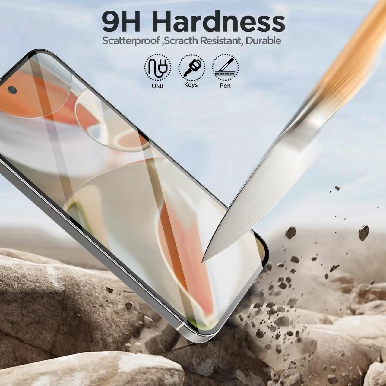 Alt view image 5 of 7 - SZYG 2-Pack for Google Pixel 9 Pro Tempered Glass Screen Protector & Camera Lens Protector, 9H Hardness, Support Fingerprint Unlock, Bubble-Free for Pixel 9 Pro 6.3" 2024