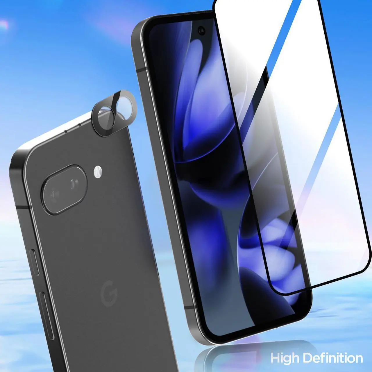 Alt view image 7 of 7 - SZYG 2 Pack for Google Pixel 9a Tempered Glass Screen Protector & Camera Lens Protector, 9H Hardness, Support Fingerprint Unlock, Bubble-Free for Pixel 9a 6.3" 2025