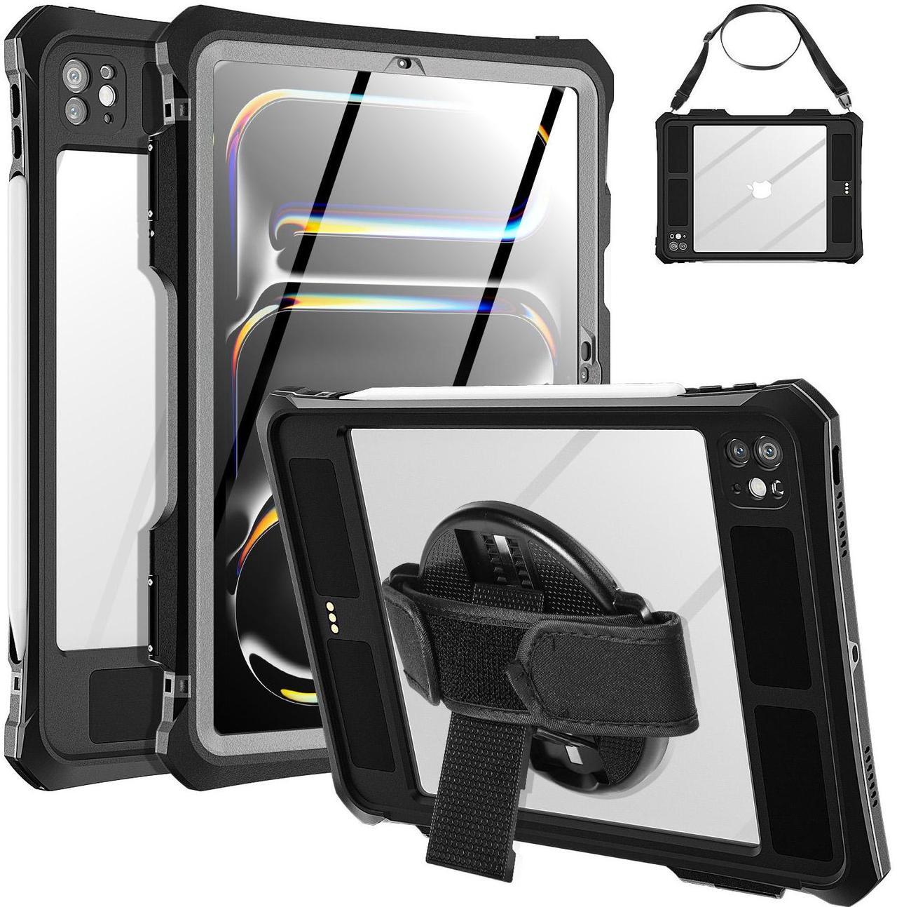 Main image of SHELLBOX IP68 Waterproof Case For Apple iPad Pro M4 11 inch (A2836/A2837/A3006) 2024 Heavy Duty Shockproof Rotating Stand Cover Built-in Screen Protector With Strap Underwater Military Drop Protection