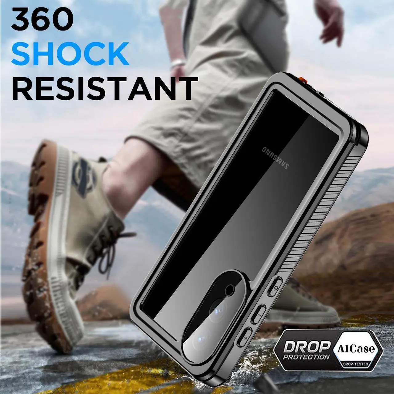 Alt view image 4 of 7 - SZYG Waterproof Case for Samsung Galaxy S25 Edge IP68 Waterproof Shockproof Case Built-in Screen Protector Rugged Full Protection Underwater Dust Proof Heavy Duty Military Drop Proof Protective Cover