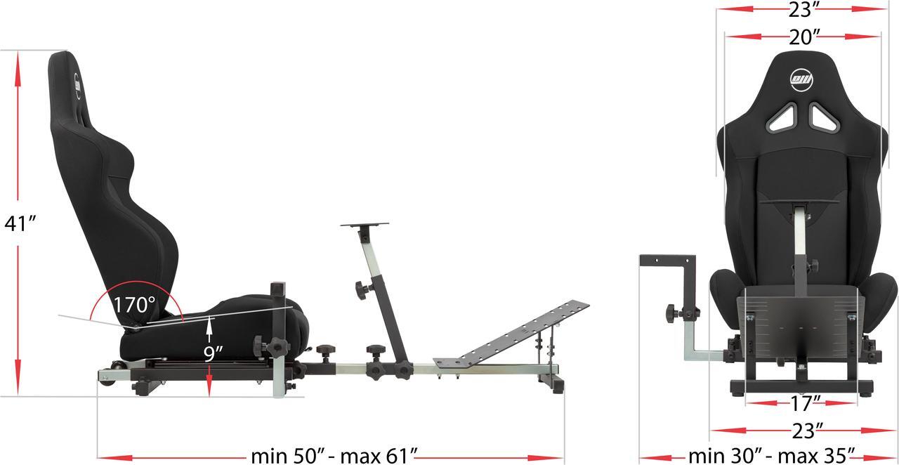 Alt view image 4 of 7 - OpenWheeler GEN3 Racing Wheel Stand Cockpit Black on BLACK | Fits All Logitech G923 | G29 | G920 | Thrustmaster | Fanatec Wheels | Compatible with Xbox One, PS4, PC Platforms