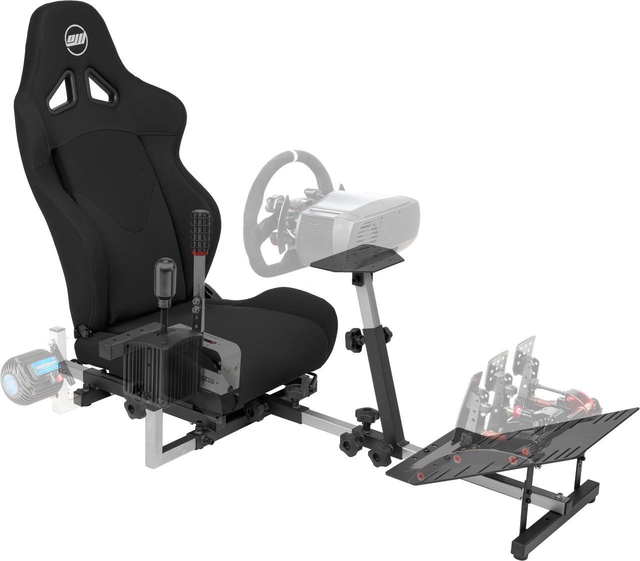 Main image of OpenWheeler GEN3 Racing Wheel Stand Cockpit Black on BLACK | Fits All Logitech G923 | G29 | G920 | Thrustmaster | Fanatec Wheels | Compatible with Xbox One, PS4, PC Platforms