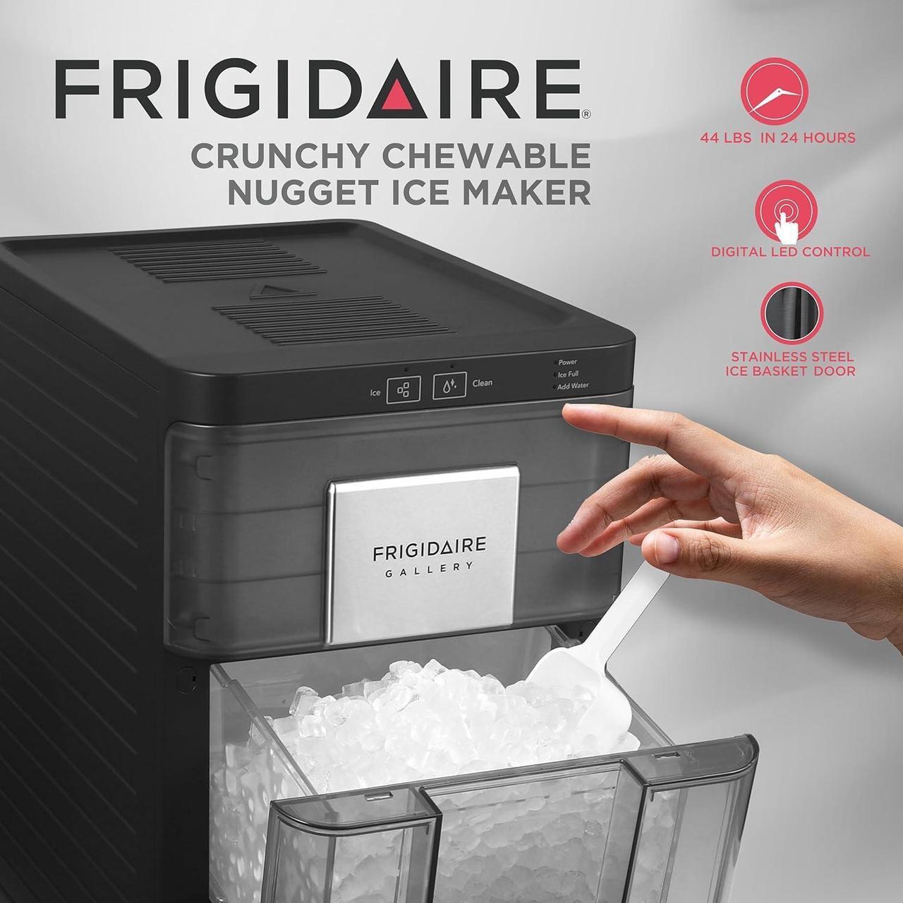 Alt view image 4 of 7 - FRIGIDAIRE Gallery Countertop Crunchy Chewable Nugget Ice Maker, 44lbs per Day, Auto Self Cleaning, 2.0 Gen, Black
