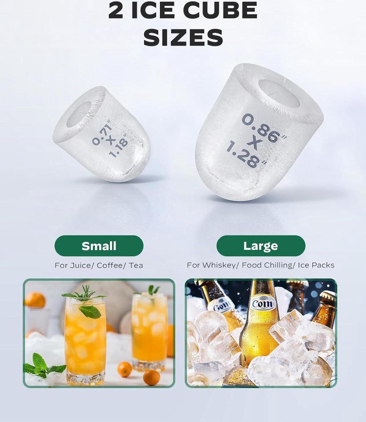 Alt view image 6 of 7 - Ice Maker Countertop, Portable Ice Machine with Carry Handle, Self Cleaning Ice Makers with 1.8 L Water Tank and Big Ice Basket, 9 Cubes in 6 Mins, Ideal for Home Kitchen RV