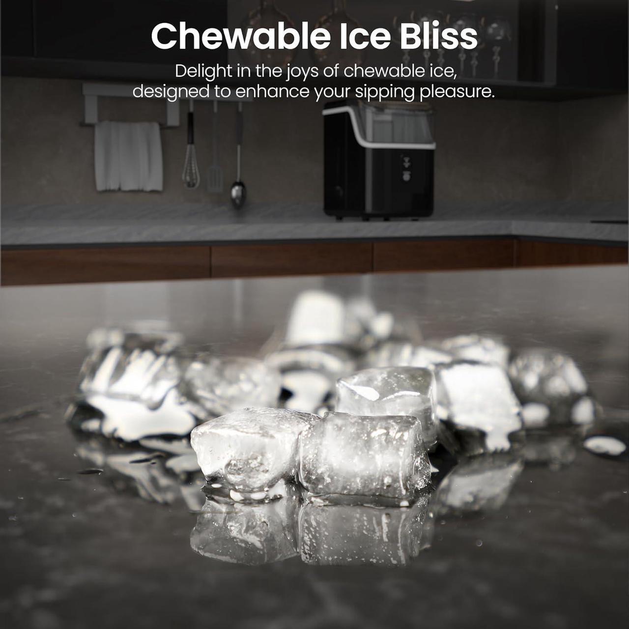 Alt view image 7 of 7 - Kismile Nugget Ice Makers Countertop,Portable Ice Maker Machine with Crushed Ice, 35lbs/Day,One-Click Operation,Self-Cleaning Countertop Ice Machine,Pellet Ice Maker Countertop for Home/Kitchen/Office