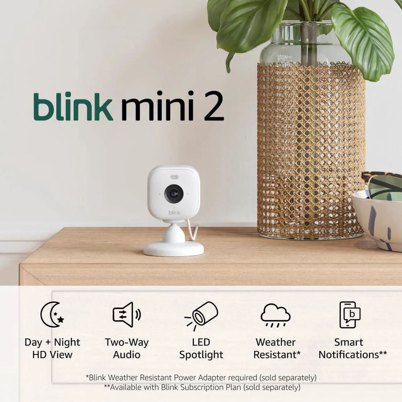 Main image of Mini 2 (Newest Model)  Home Security & Pet Camera(s) with HD video color night view motion detection two-way audio and built-in spotlight  1 camera (White)