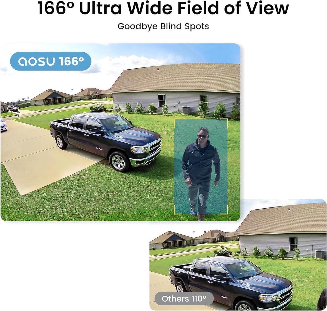 Alt view image 5 of 7 - Solar Security Cameras Wireless Outdoor, 2K QHD Home Security System, 4 Cameras Kit with 166° Ultra-Wide View, Forever Power, Spotlight Camera, 32G Local Storage, No Monthly Fee
