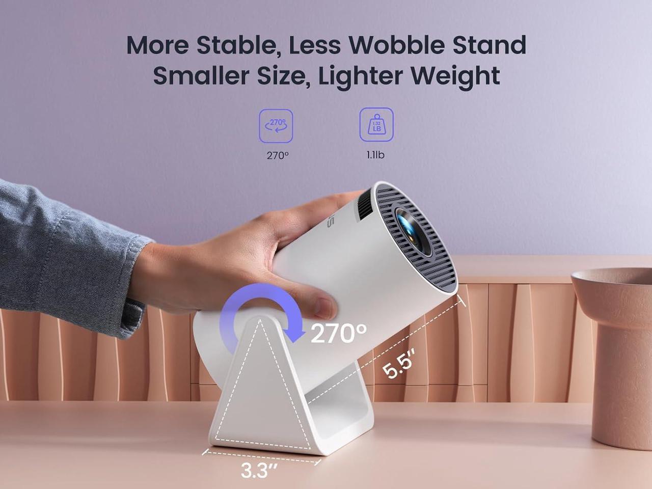 Alt view image 3 of 7 - [Short Throw/Adjustable Stand]Mini projector with WiFi and Bluetooth, 2025 Upgrade Outdoor Portable Movie Projector 1080P, Auto Keystone, Home Projector for Phone/TV Stick/Laptop, WiMiUS S27 (White)
